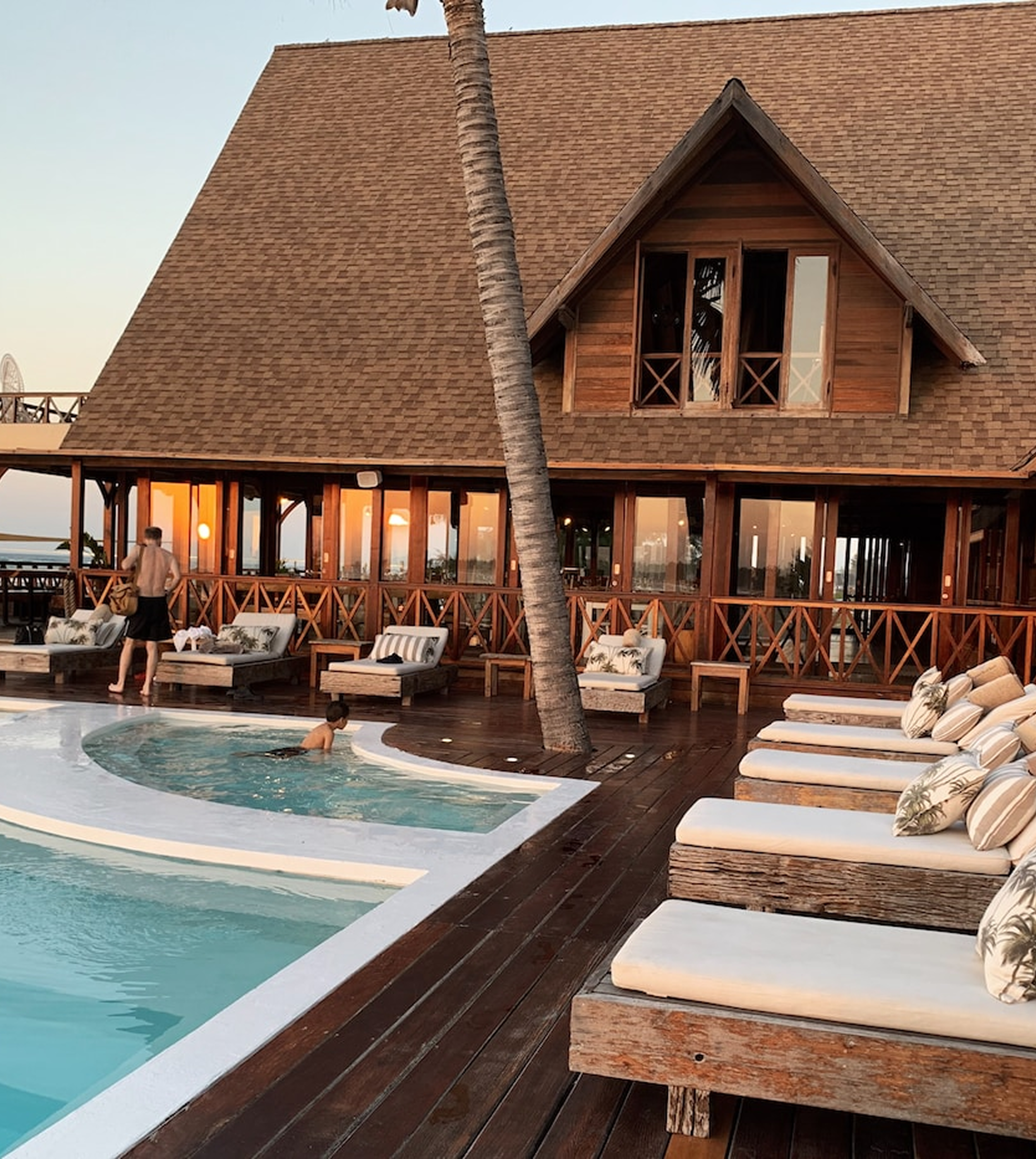 Paradise View luxury resort with pool and wooden pavilion